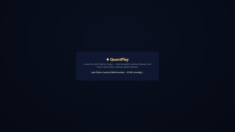 QuantPlay trainer: a graded 6-max hand in the browser