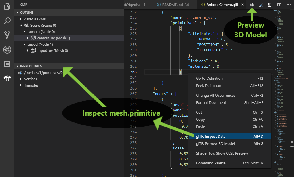 Inspect Mesh Primitive