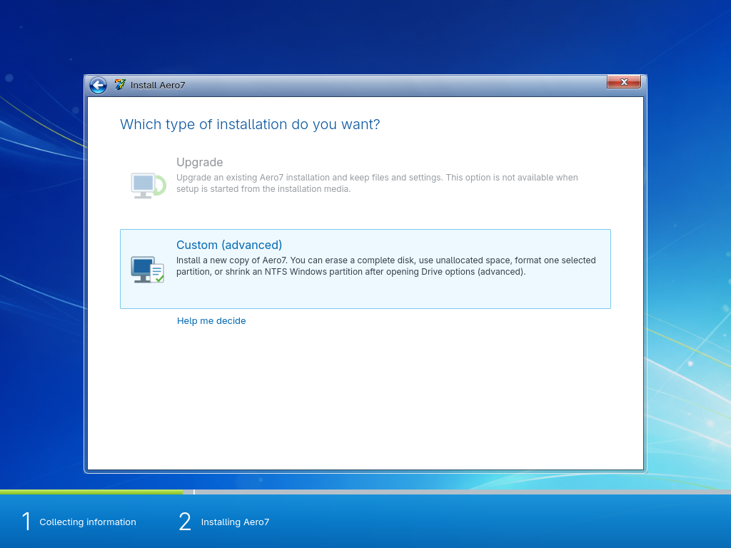 Custom installation type