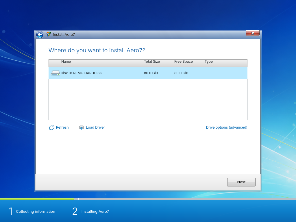 Basic whole-disk selection