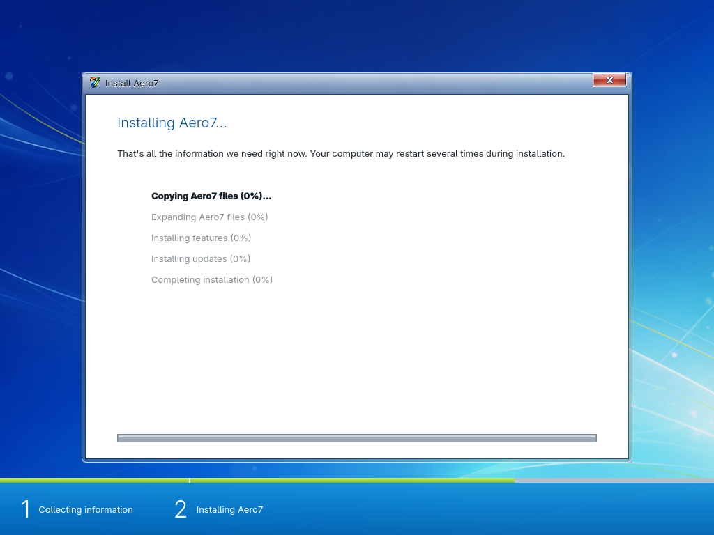 Installation progress