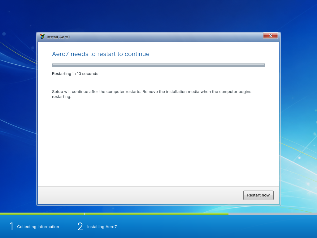 Restart to continue