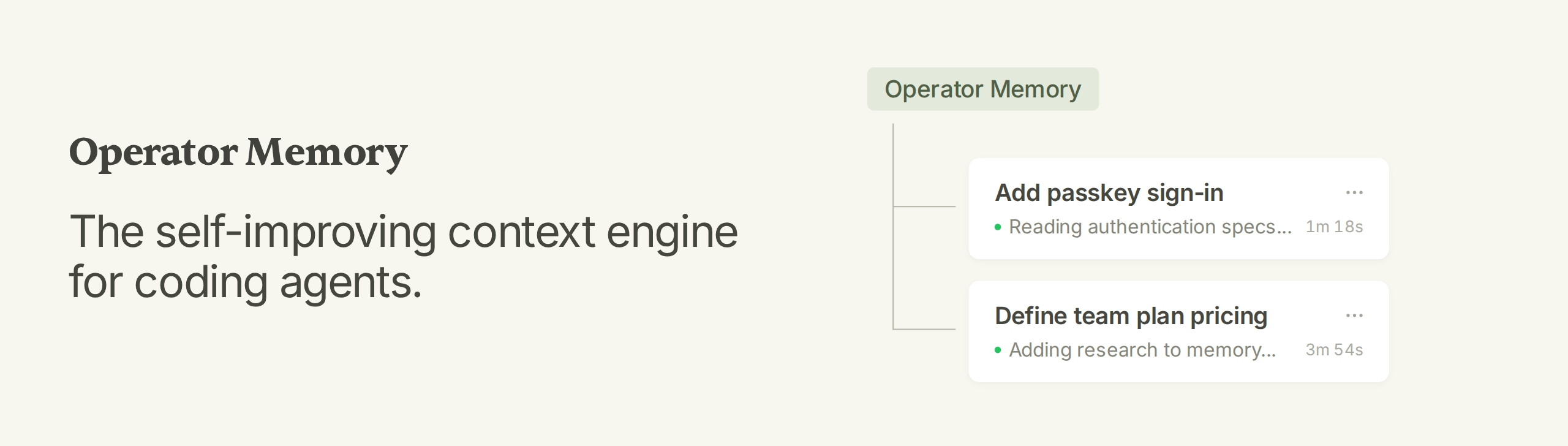 Operator Memory, the self-improving context engine for coding agents