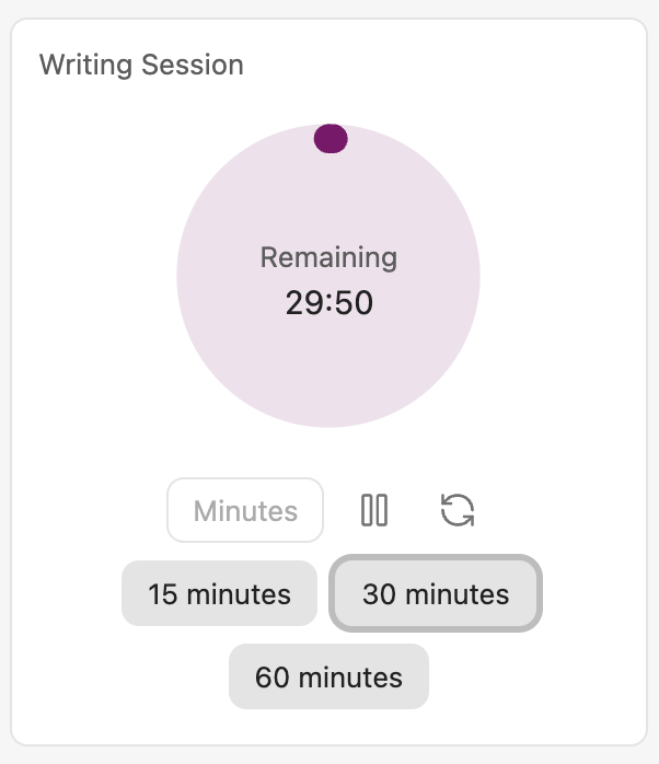 Writing session