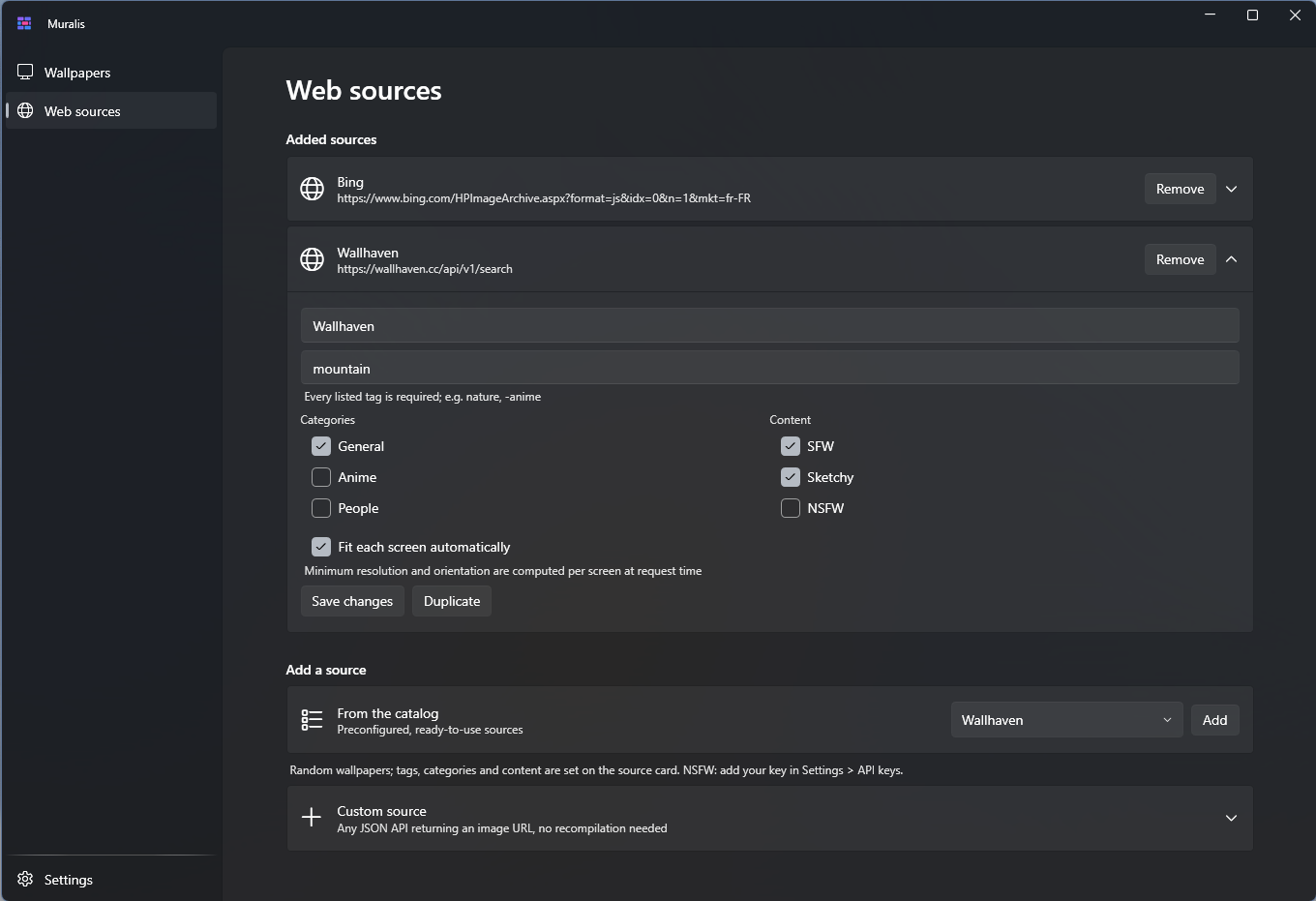 Web sources page