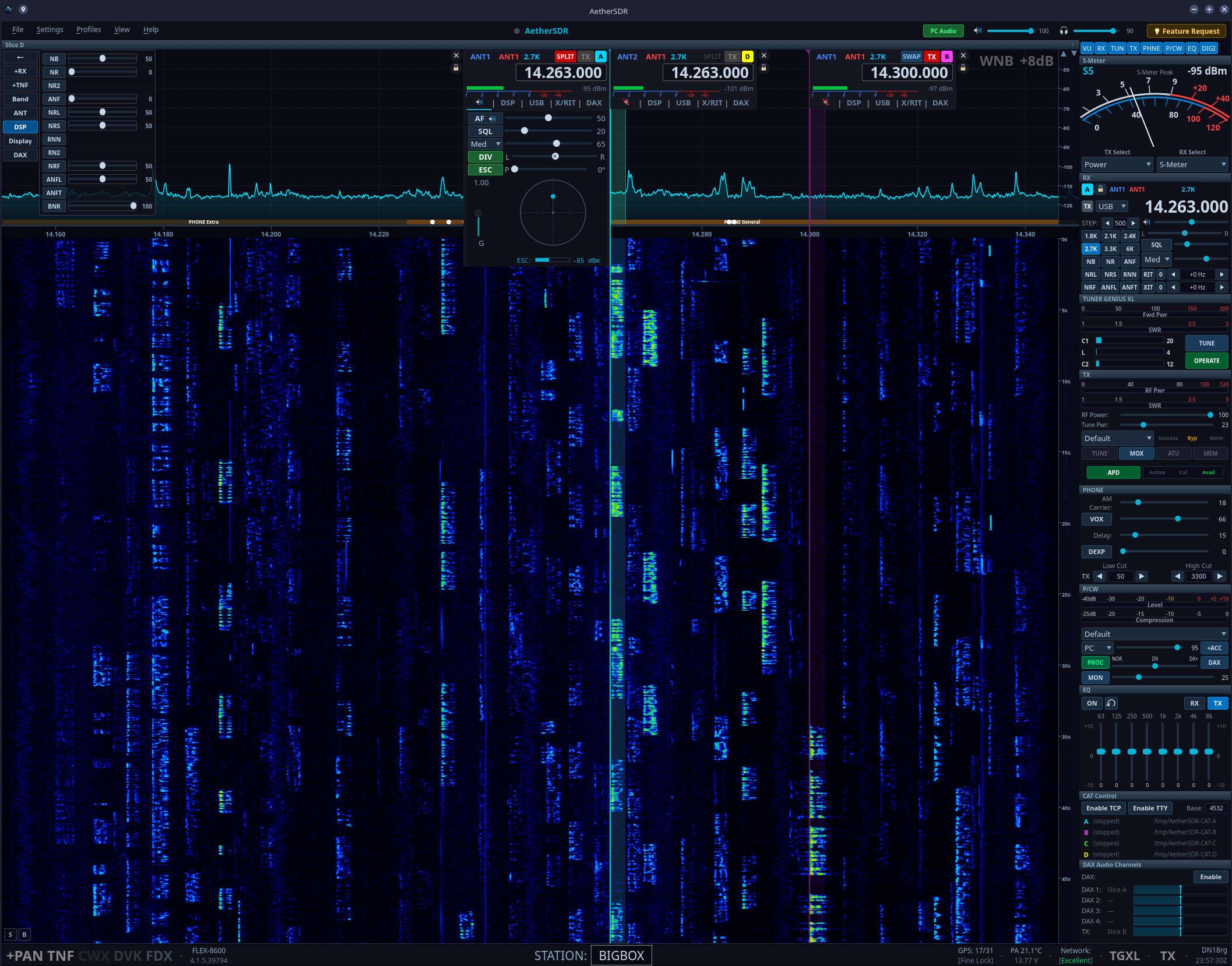 Screenshot of AetherSDR