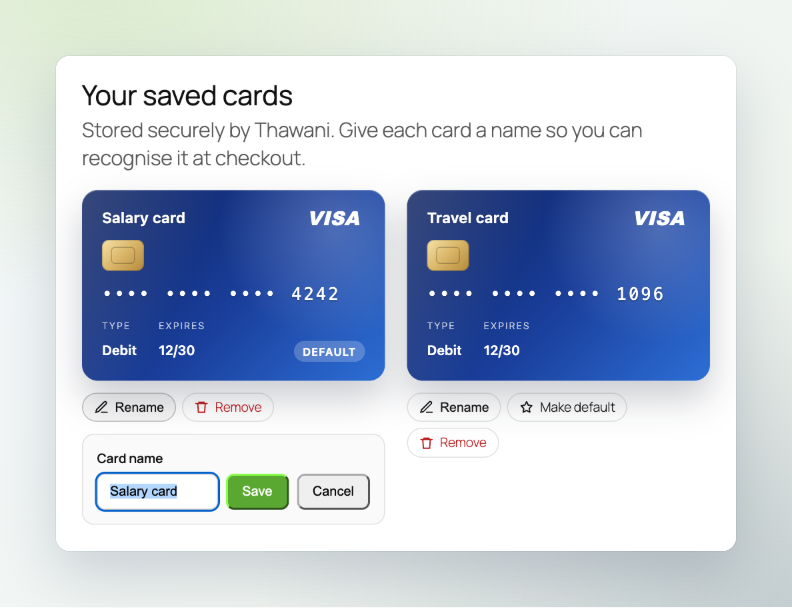 Rename a card
