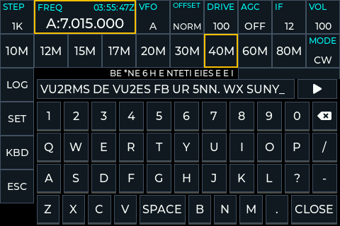 The keyboard, in KBD on the front panel