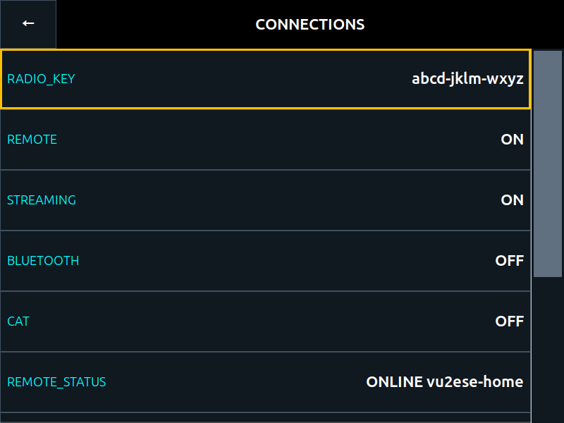 CONNECTIONS, with a made-up key