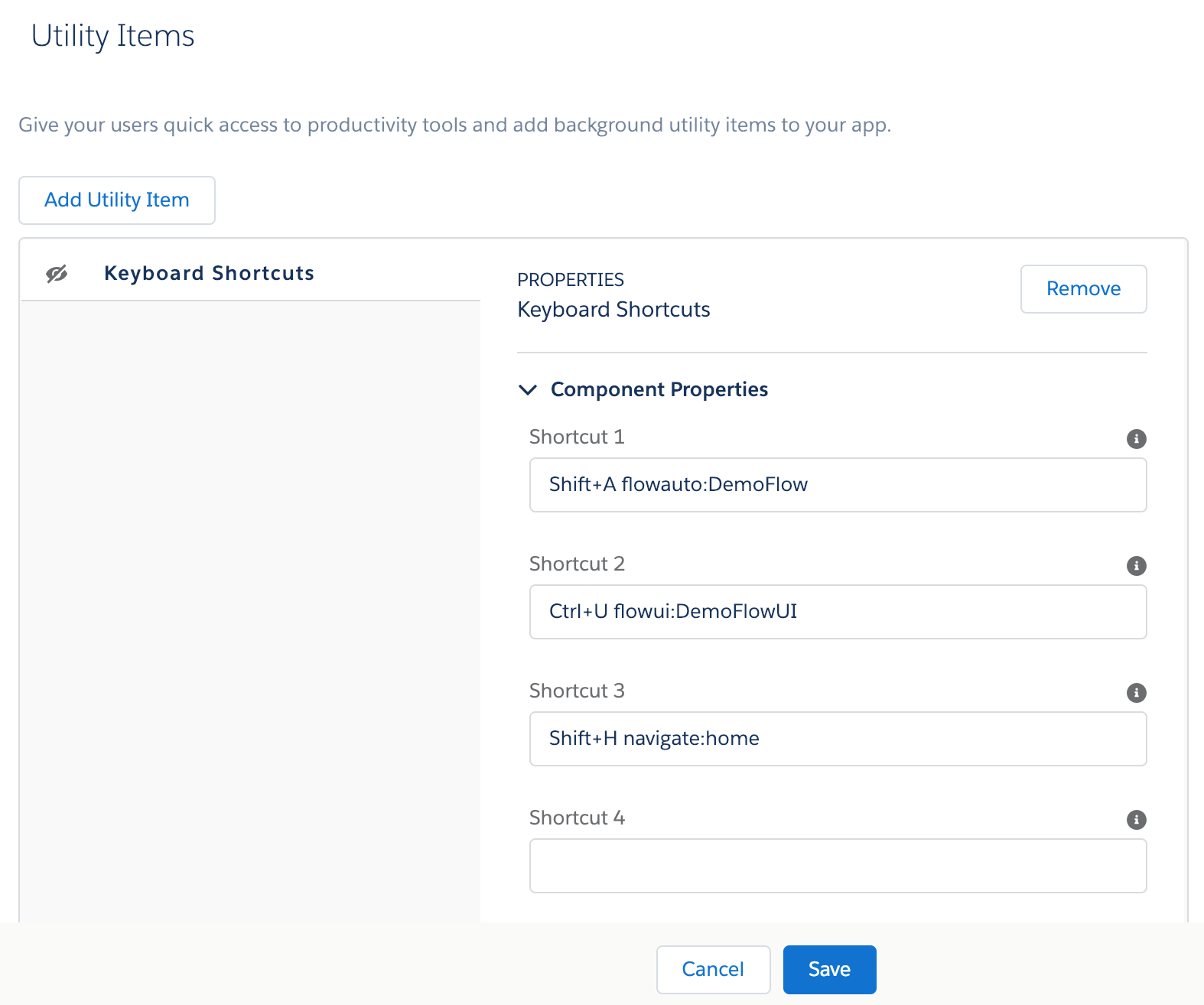 GitHub - afawcett/kbshortcututil: Custom keyboard shortcuts component ...