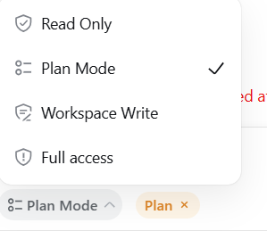 Plan Mode 权限下拉