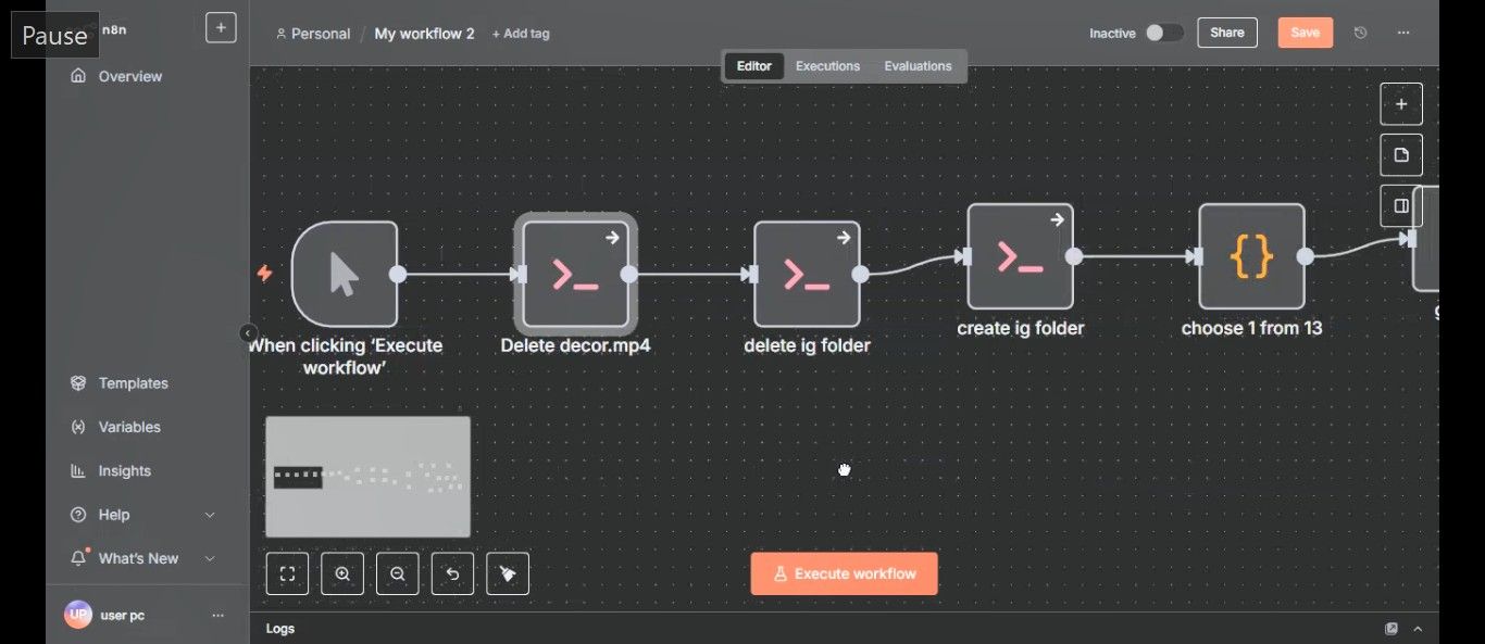 n8n automation workflow creating product showcase videos from website