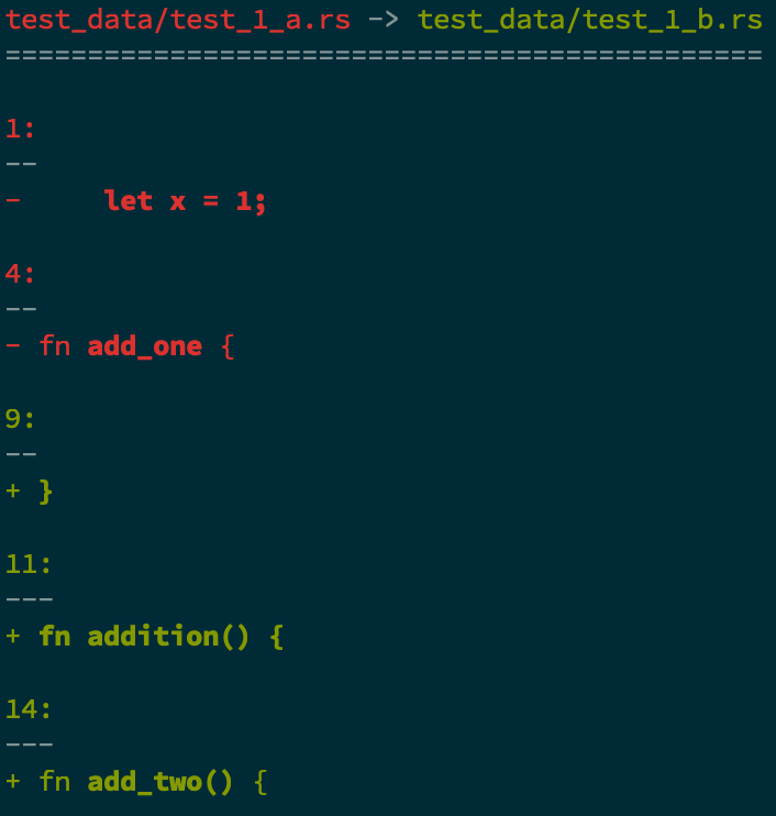 screenshot of rust diff