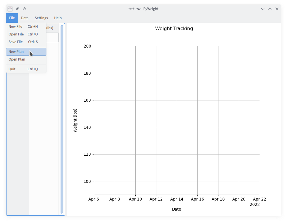 Fig 2. New Plan option in file menu