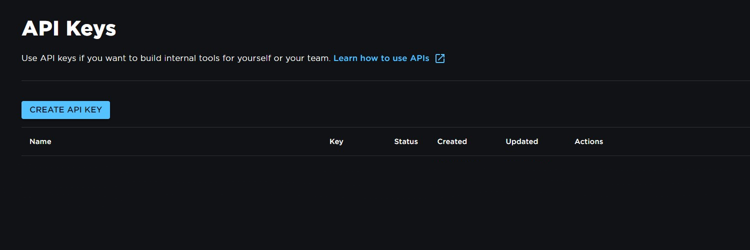 Click Create API key