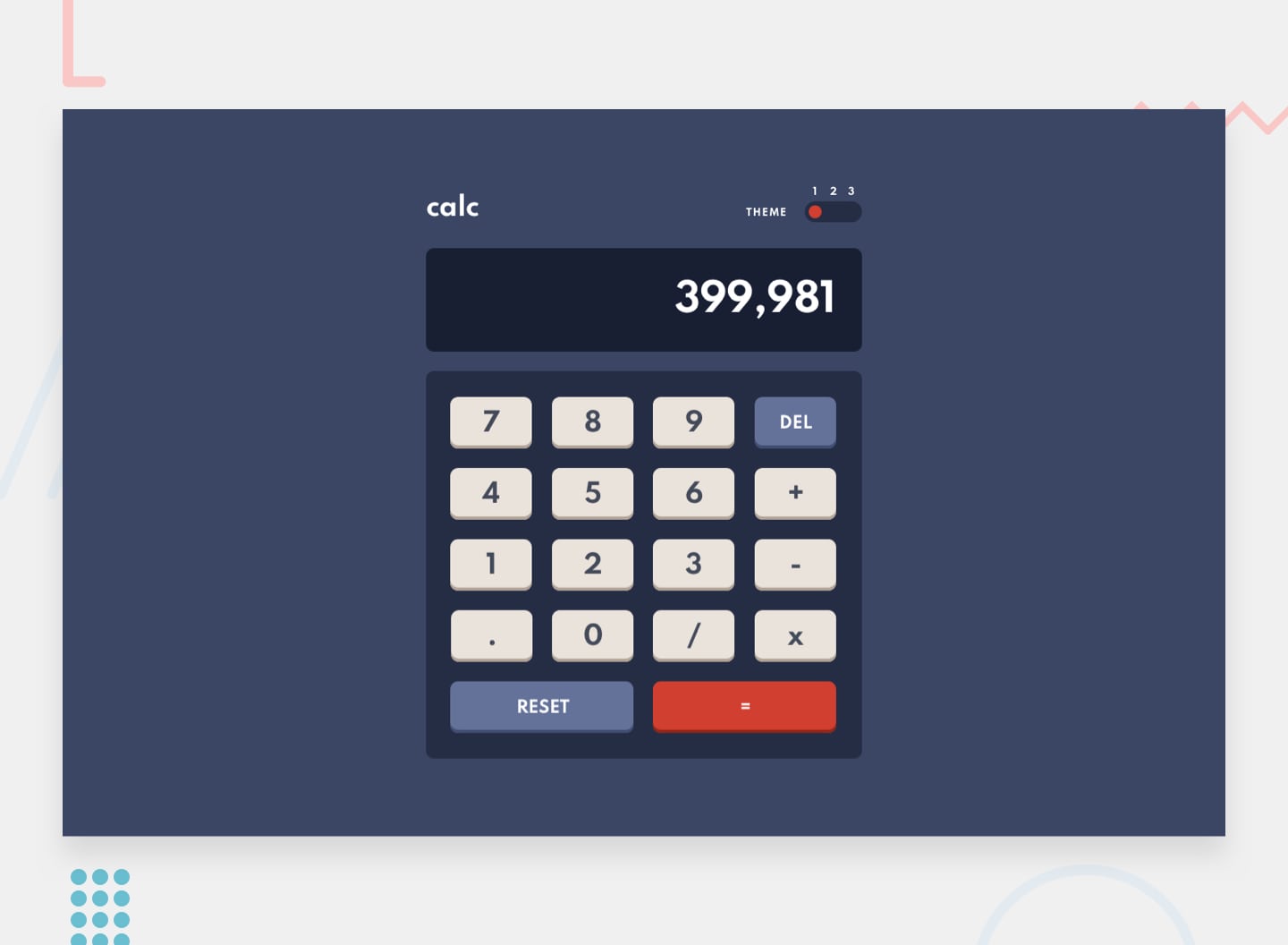 Design preview for the Calculator app coding challenge