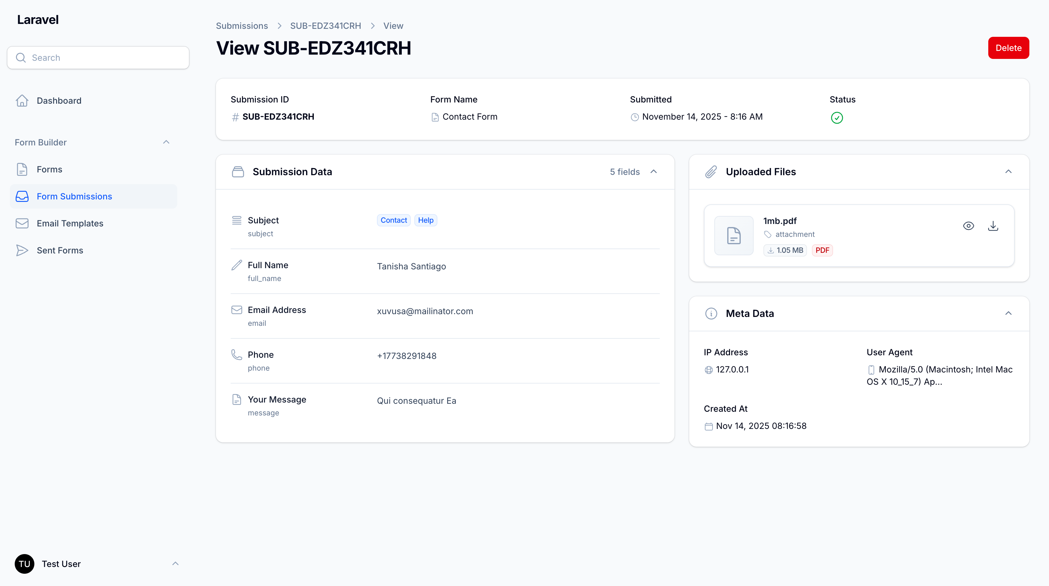 Form Submissions Screenshot 3