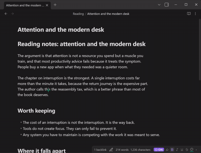 Stacking bold, italic and underline, then taking all three off