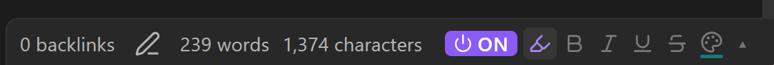 The toolbar layout