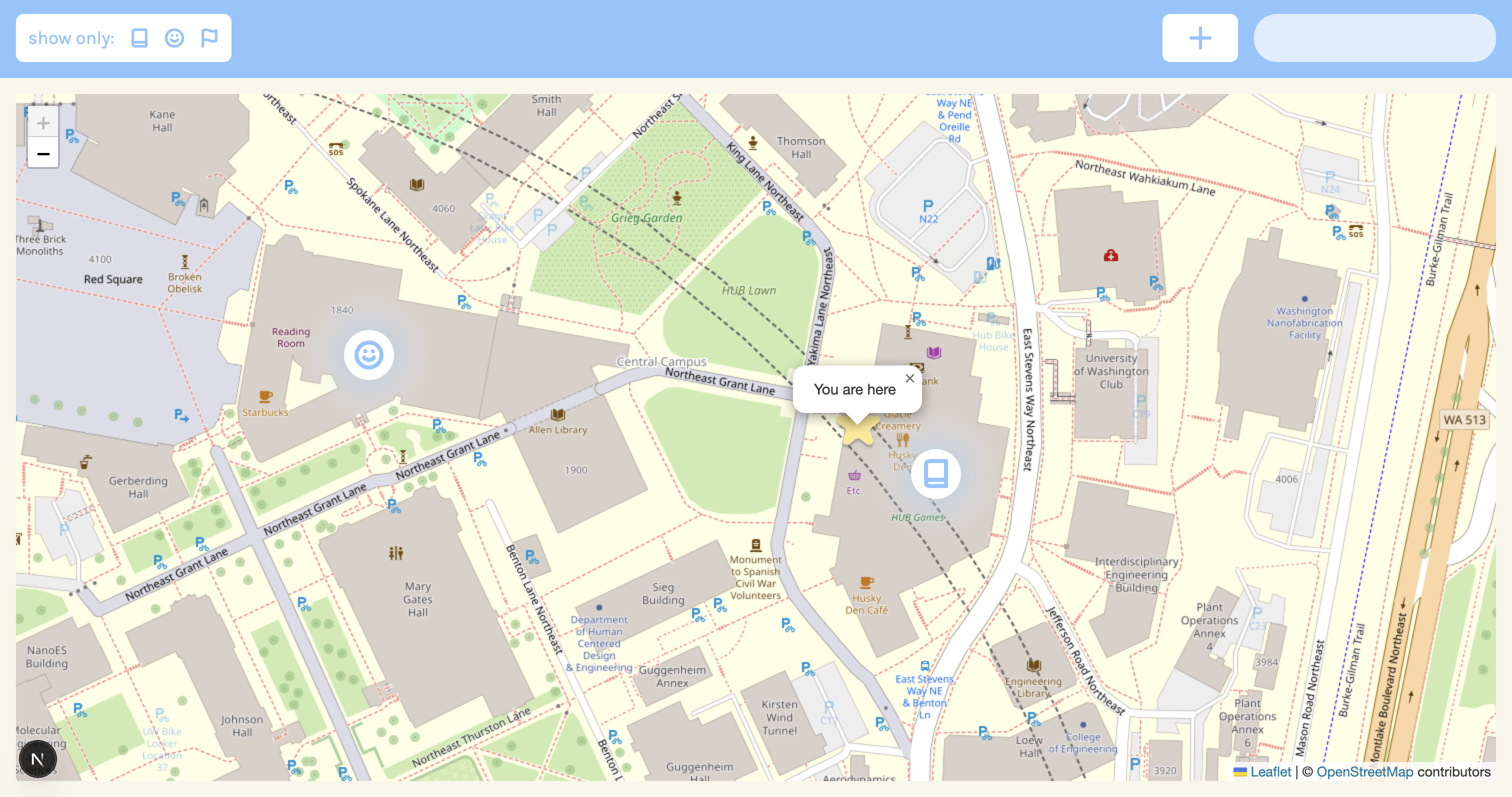 "you are here" location pin