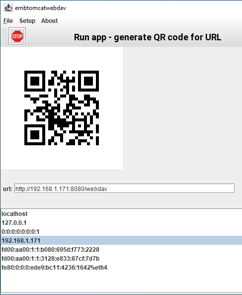 Scan QR code using your phone and connect to upload servlet