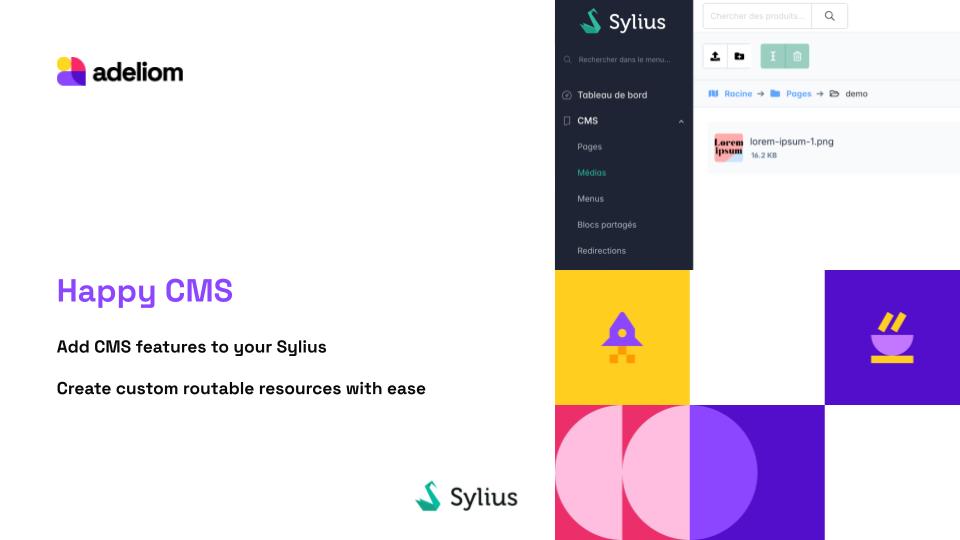 Happy CMS, CMS and page builder plugin for Sylius