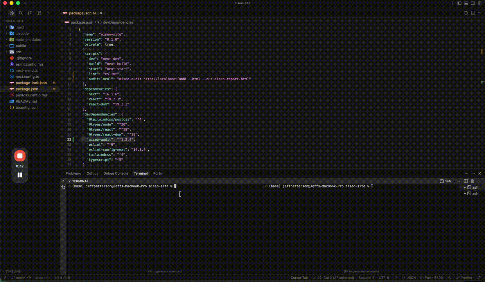 Testing example
