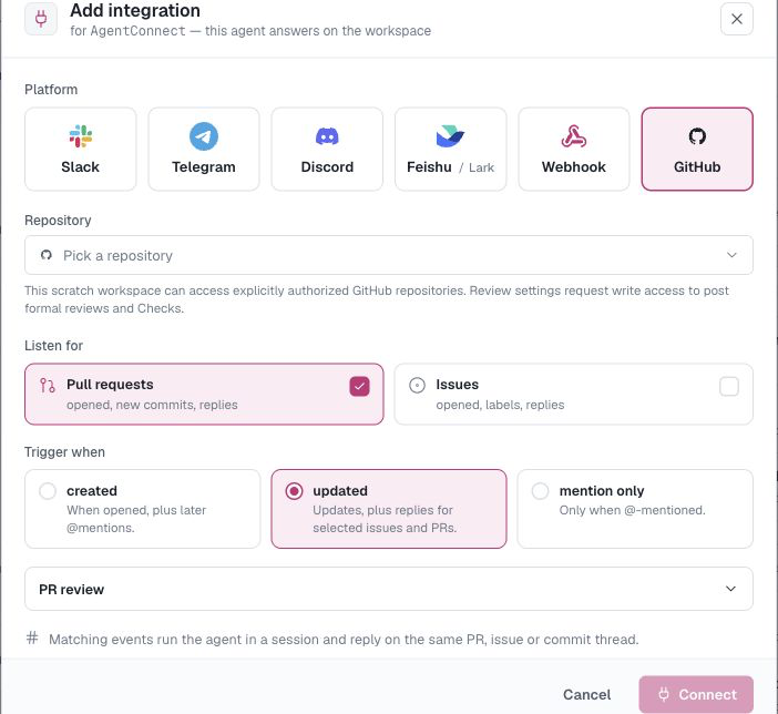 Choose a repository and GitHub trigger
