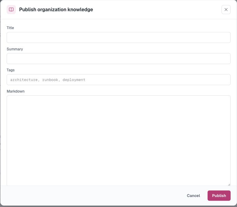 Publish reviewed organization knowledge