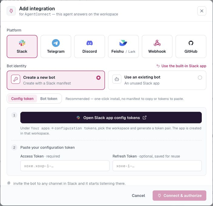 Connect a custom Slack bot identity