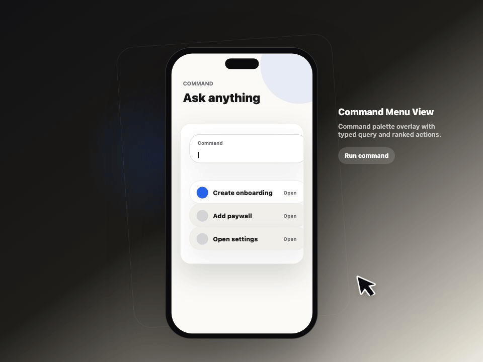 Command Menu View animated demo
