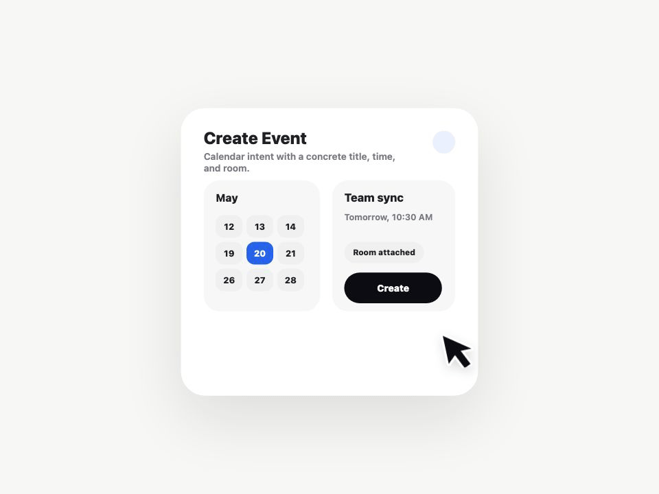 Create Event animated demo