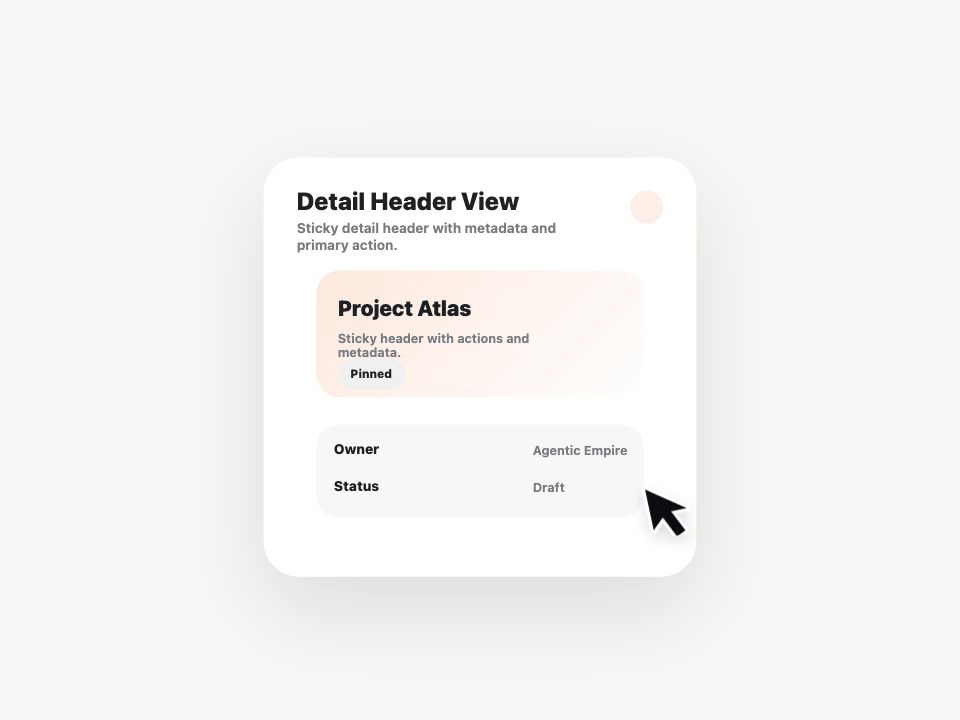 Detail Header View animated demo