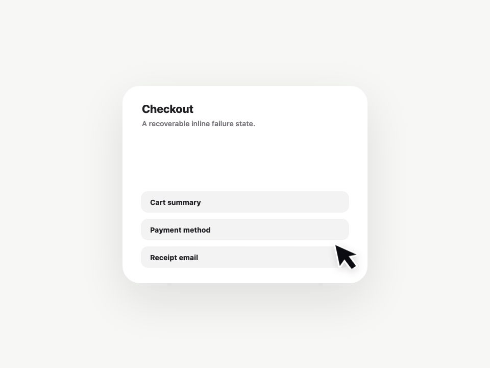 Error Banner View animated demo