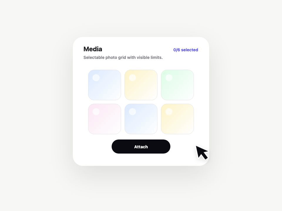 Media Picker Grid View animated demo