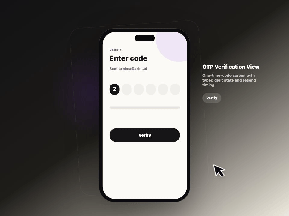 OTP Verification View animated demo
