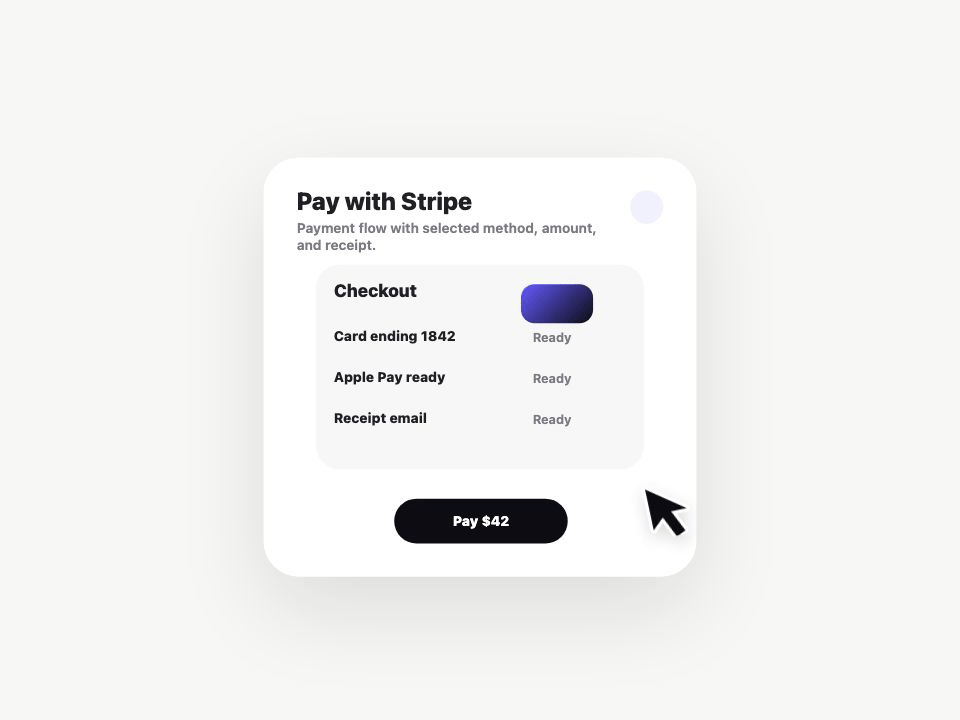 Pay with Stripe animated demo