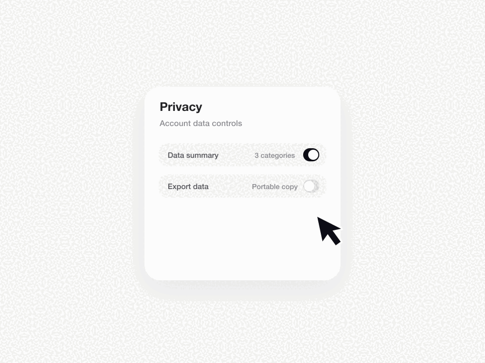 Privacy Settings View animated demo