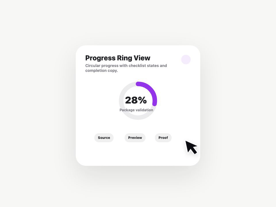 Progress Ring View animated demo