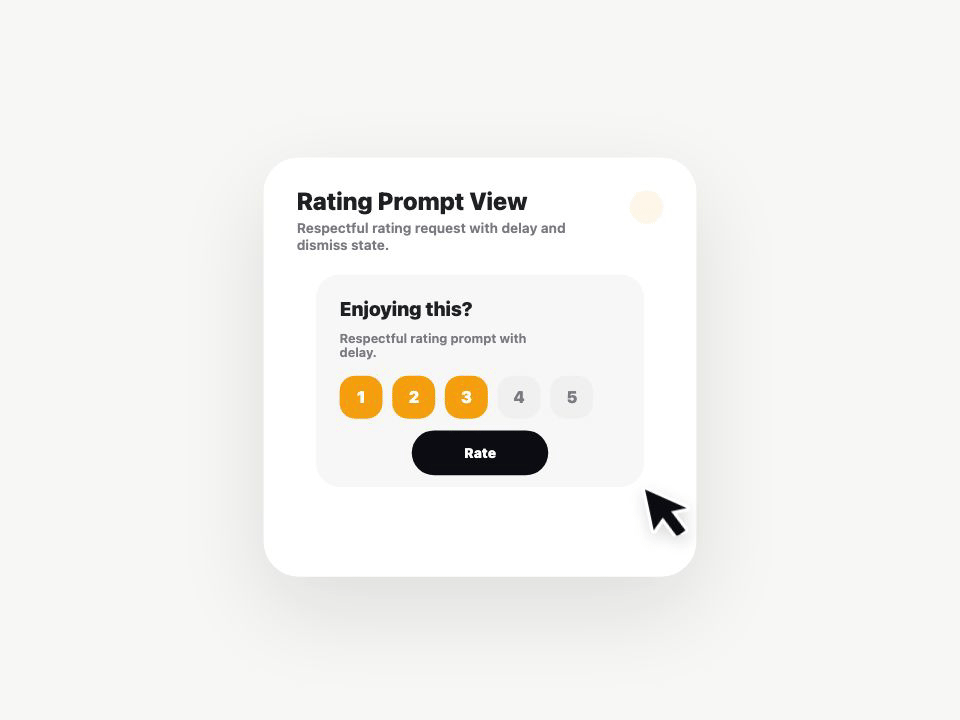 Rating Prompt View animated demo