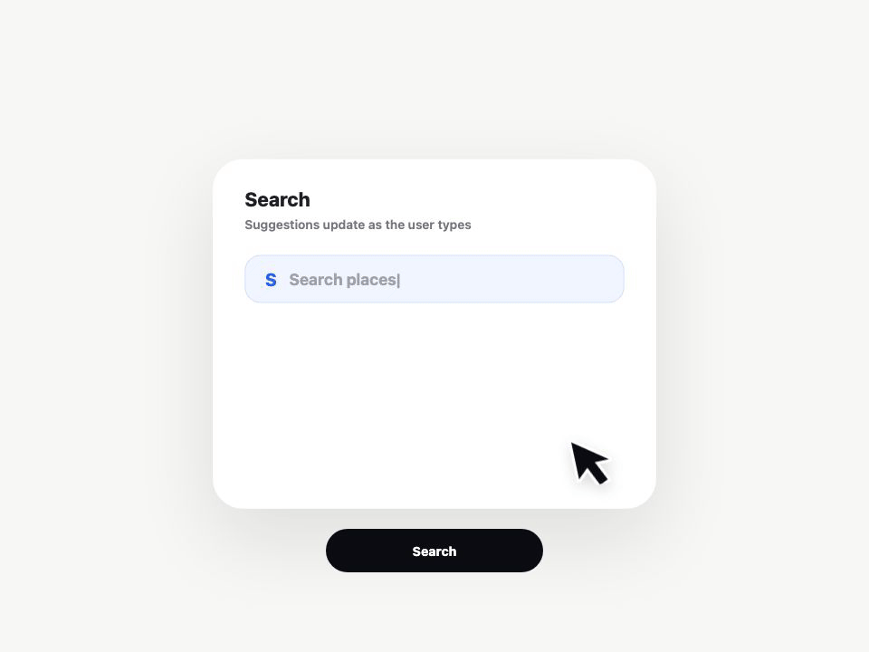 Search Bar View animated demo
