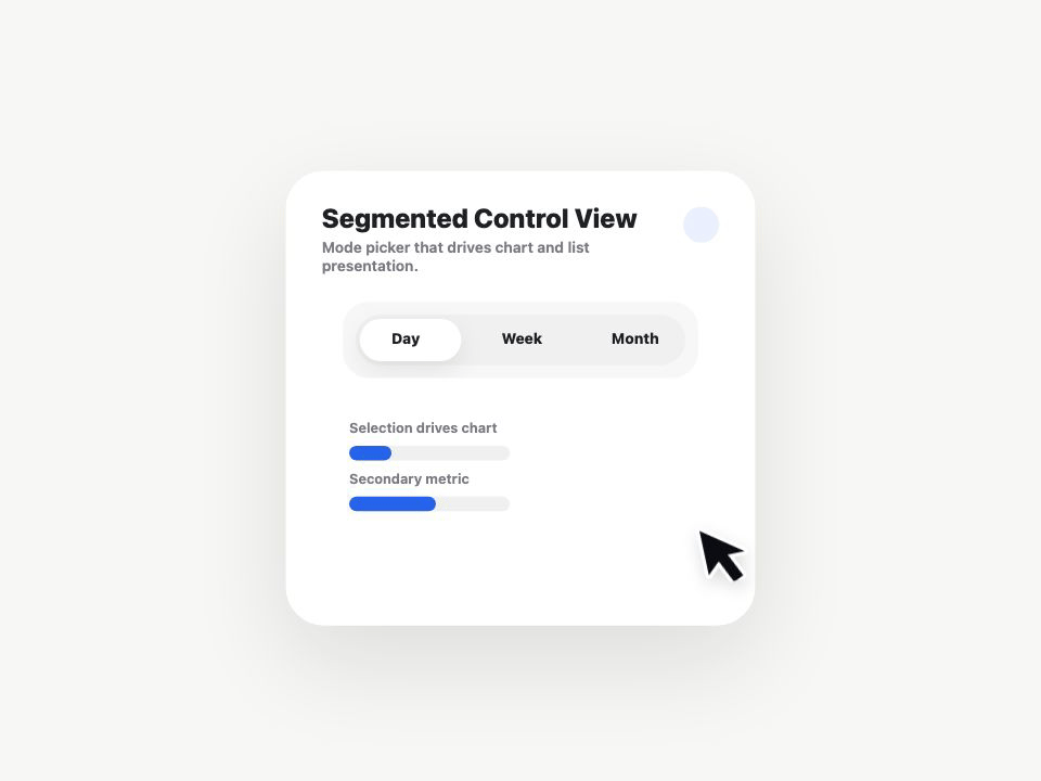 Segmented Control View animated demo
