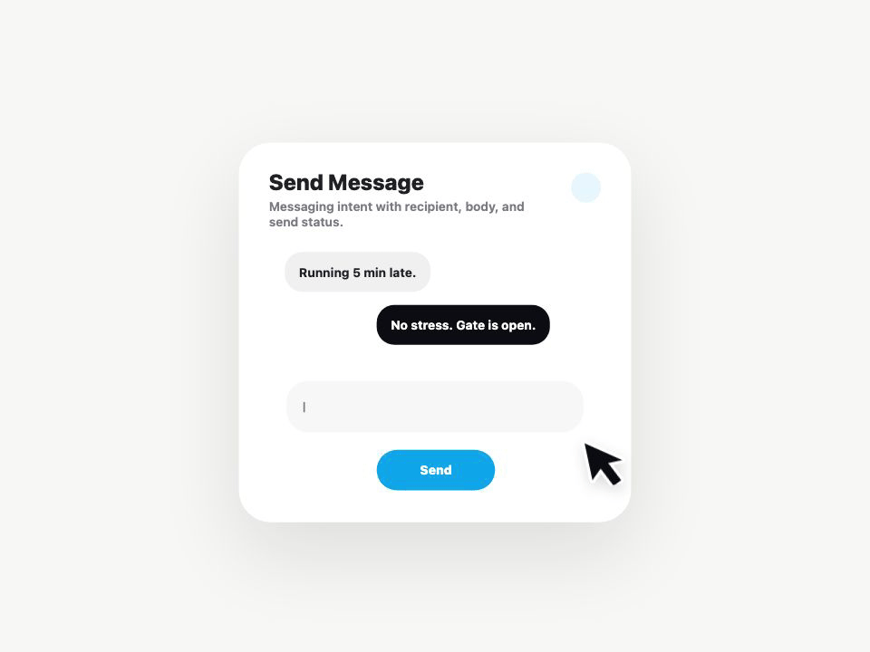 Send Message animated demo