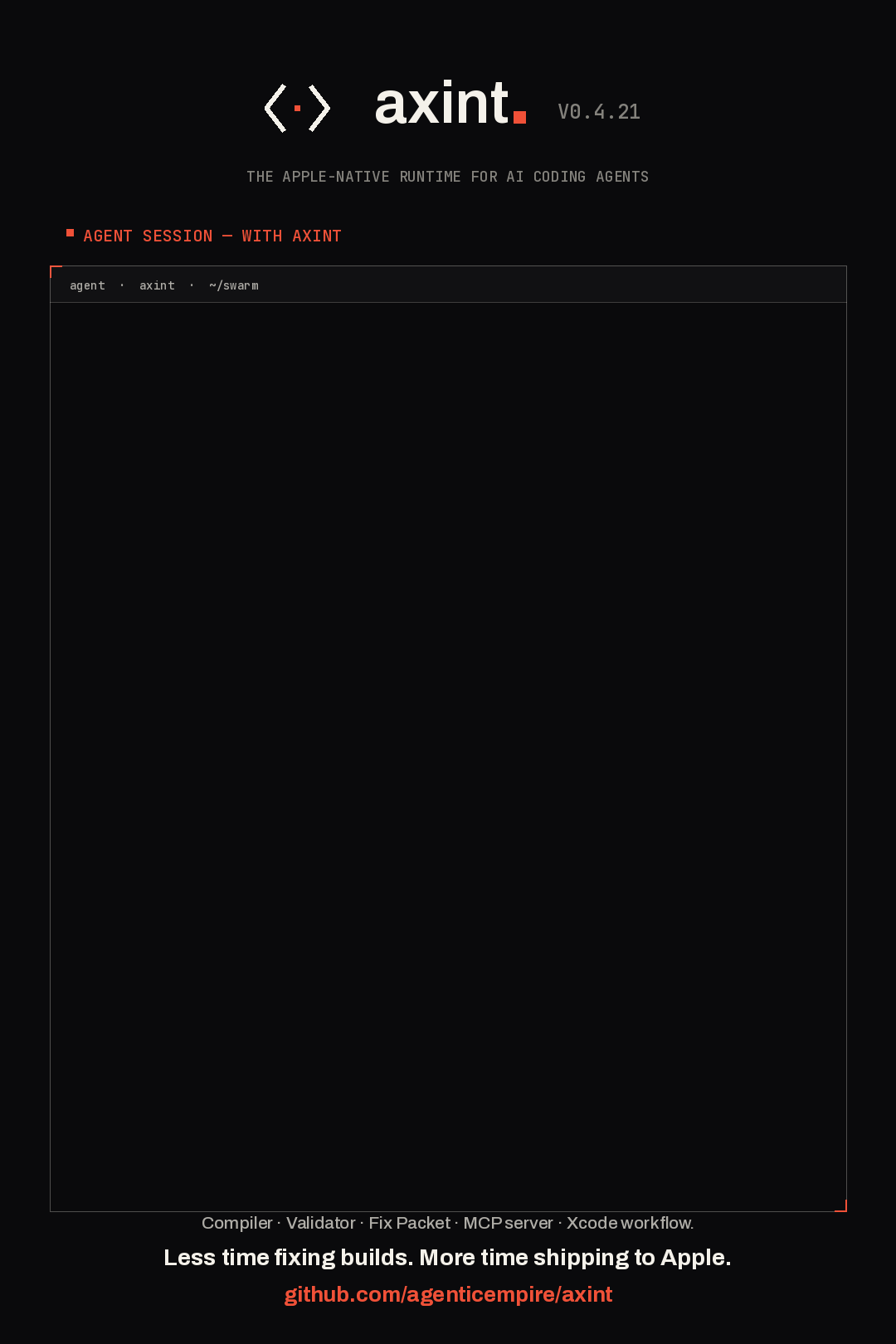 axint loop — compile, validate, fix packet, repair, ship