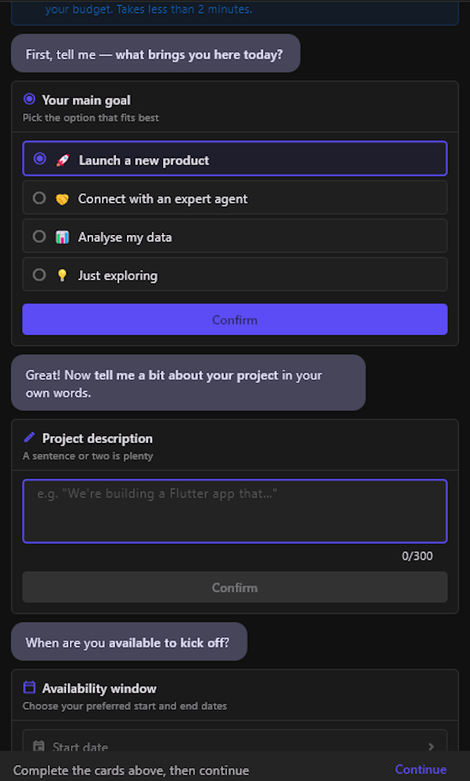 Generic Agentivity client — widget vocabulary