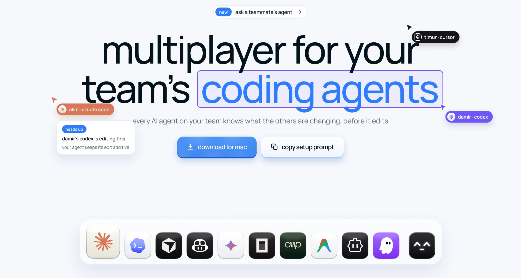 agentmash: multiplayer for your team's coding agents
