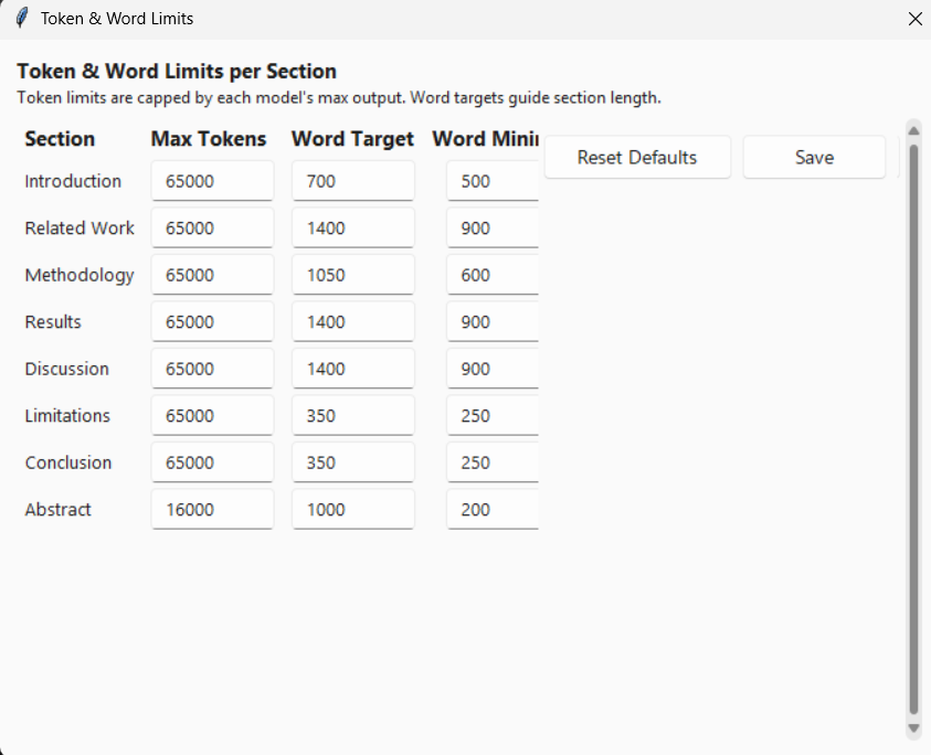 Config Limits