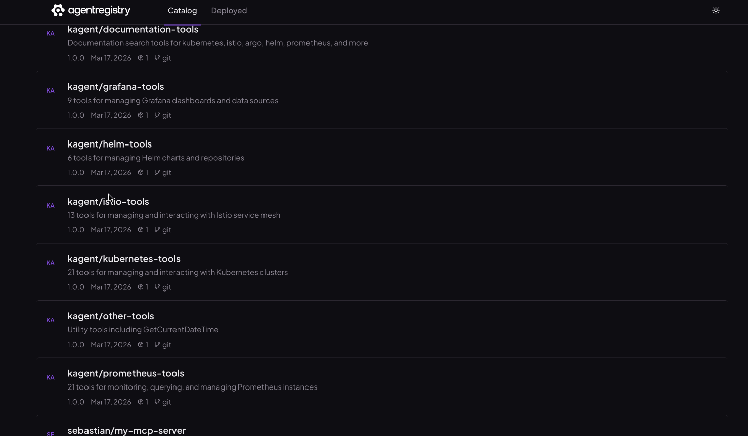 agentregistry Web UI