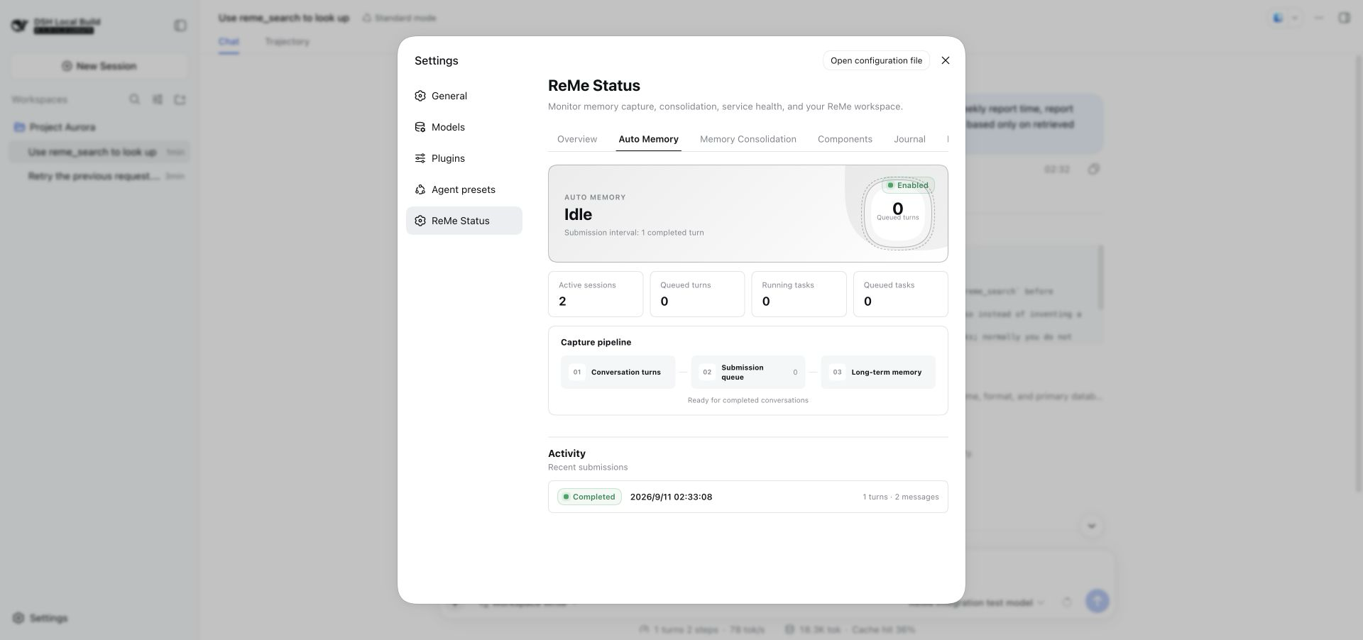 Automatic-memory activity