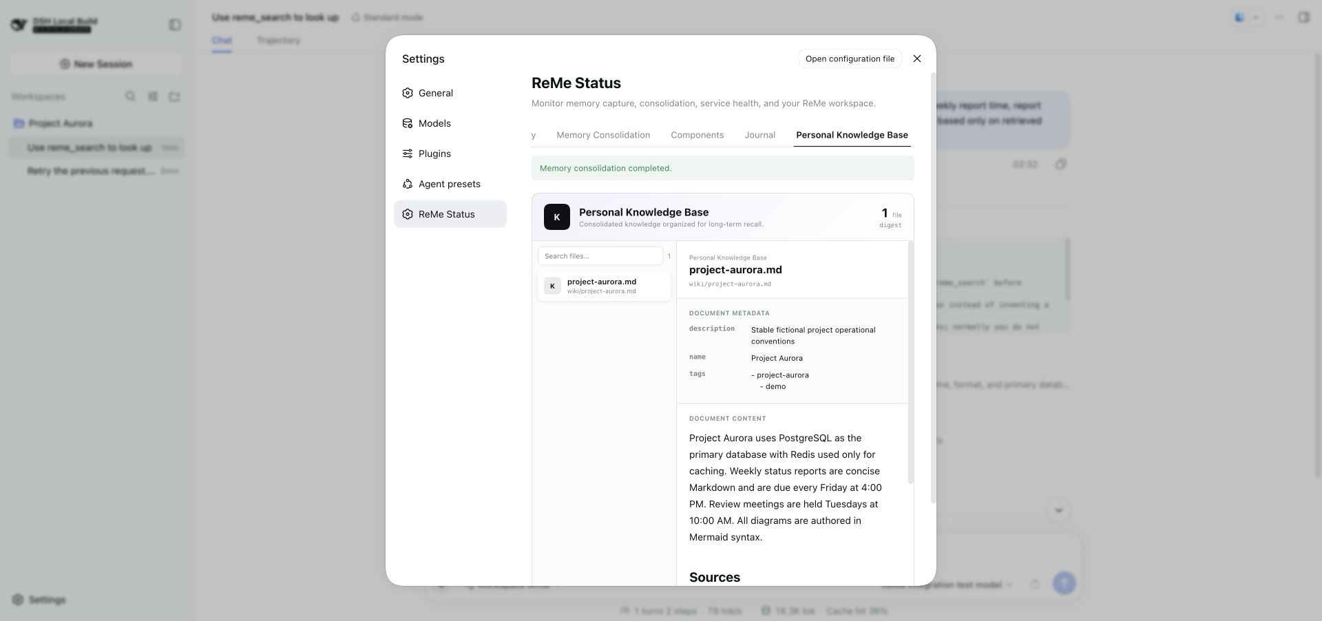 ReMe Status Personal Knowledge Base